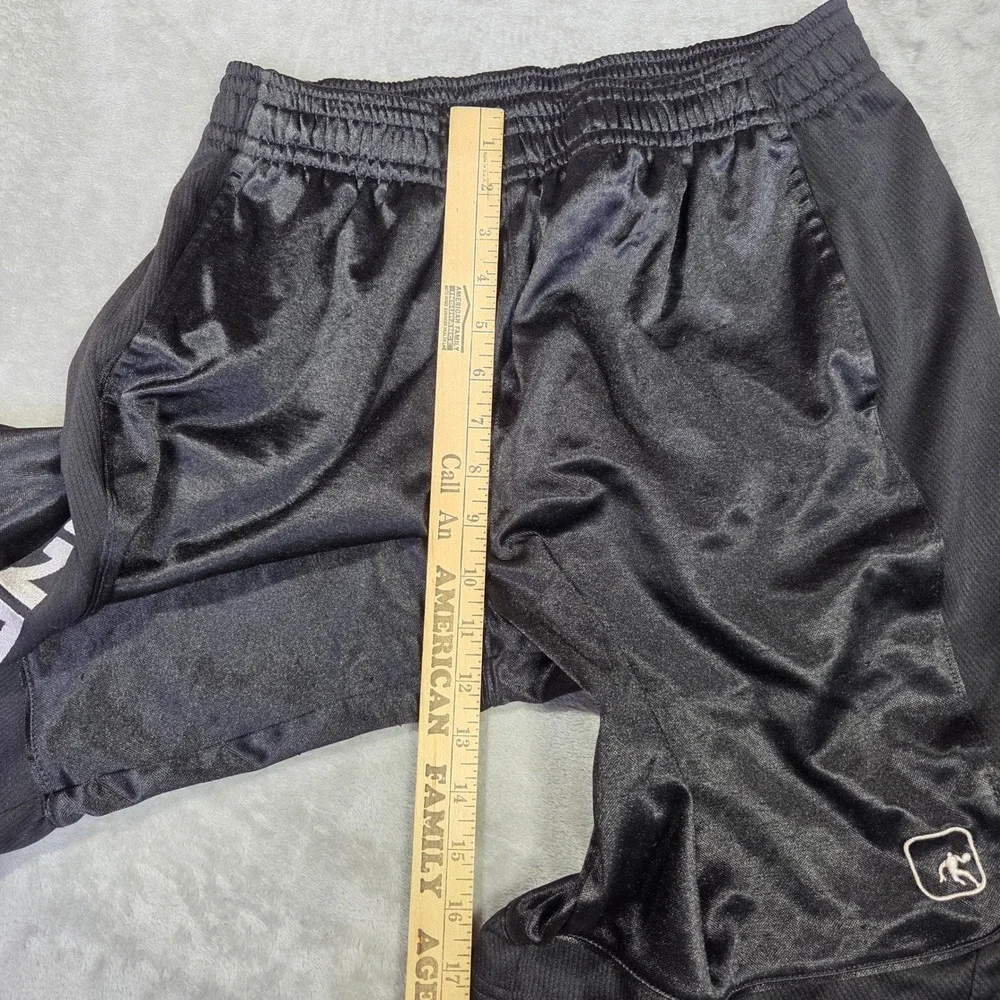 AND1 Mens Black Basketball Shorts Mesh Side Stripe Satin Finish Size Medium Y2k